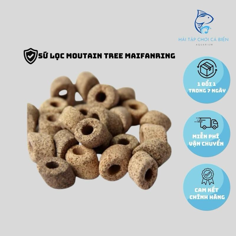 ￼Sứ lọc cao cấp Moutain Tree Maifan Ring (1 Lít) - Vật liệu lọc giúp khử Nitrate (NO3) và Amoniac (N