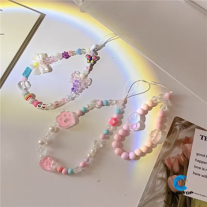 Vòng Tay Dây Xích Gắn Móc Khóa / Điện Thoại Họa Tiết Gấu / Thỏ Hoạt Hình Nhiều Màu Dễ Thương