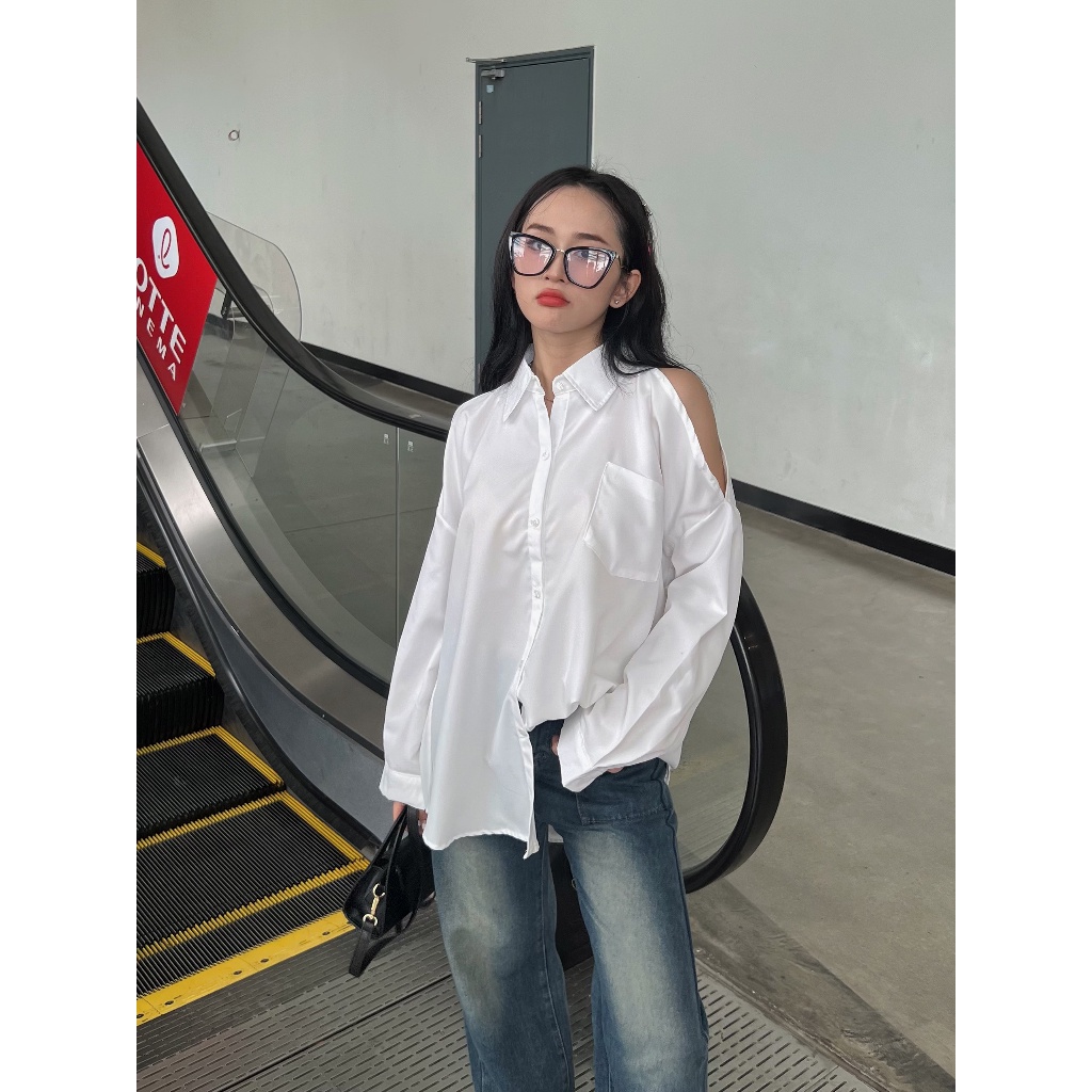 ÁO SƠ MI nữ hở vai dài tay,  Aokhoetvai3469_6K3