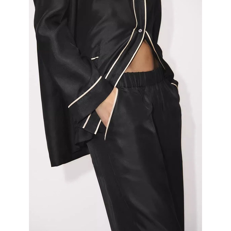 Zara Set Đồ Ngủ Gồm Áo Sơ Mi Và Quần Dài Lưng Thun Thời Trang Thu Đông8310794 8310794