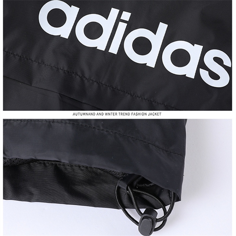 Áo Khoác Gió adidas 100% Chính Hãng Phối Lưới Thêu logo Có Khóa Kéo Thời Trang Cho Nam Và Nữ