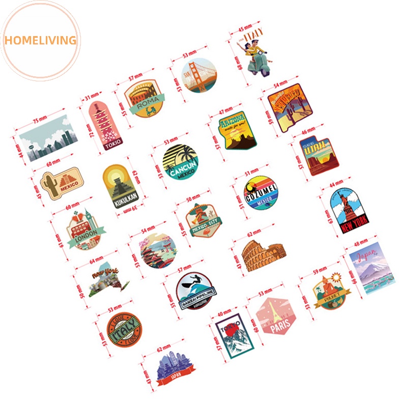 Bộ 50 Miếng Dán Chống Thấm Nước Họa Tiết Hoạt Hình graffiti Độc Đáo