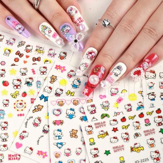 Sanrio 1 tấm nhãn dán trang trí móng tay 3d hello kitty melody dễ thương