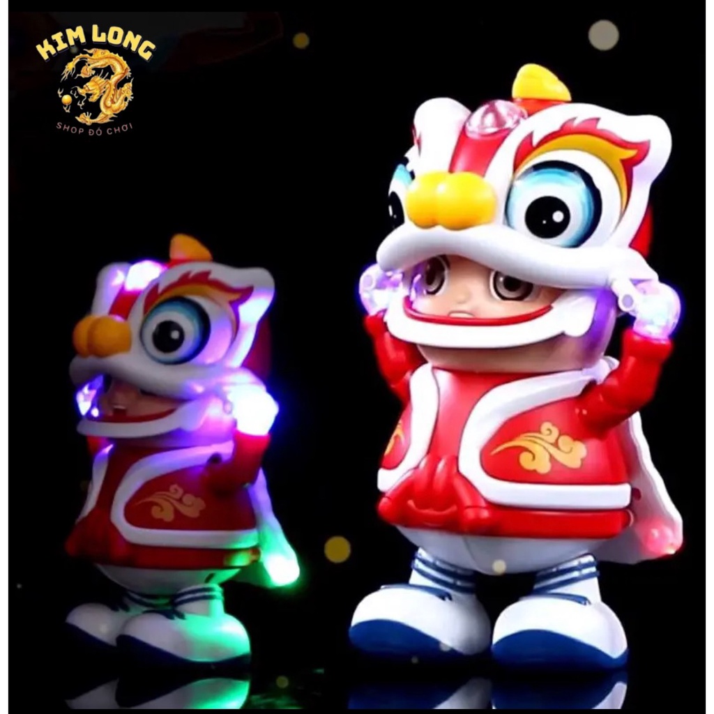 Đồ chơi lồng đèn trung thu hình chú bé đứng múa lân cho bé tặng kèm pin có nhạc đèn quà tặng trung thu cho bé