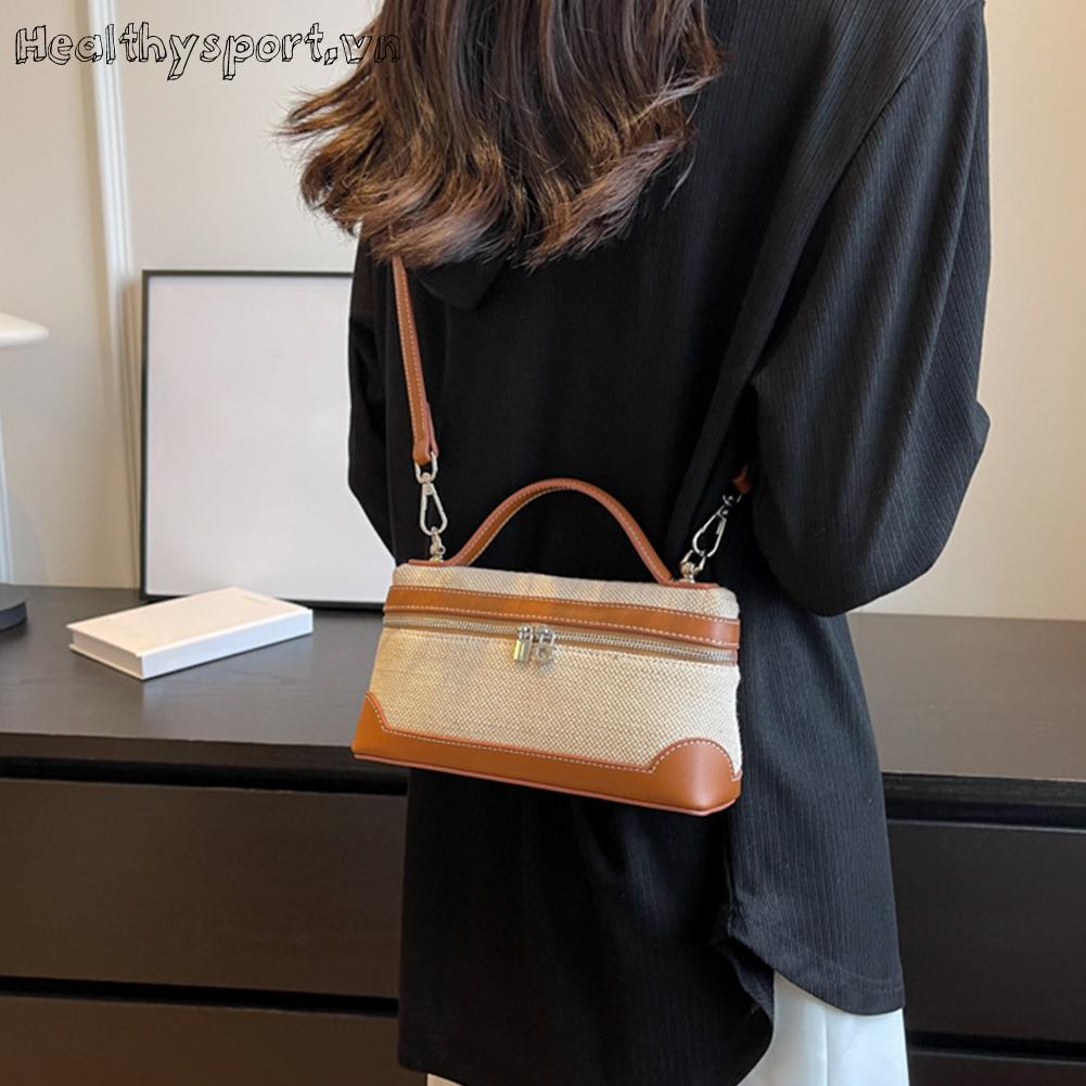 Túi Xách canvas Phối Màu Tương Phản Thời Trang Cho Nữ