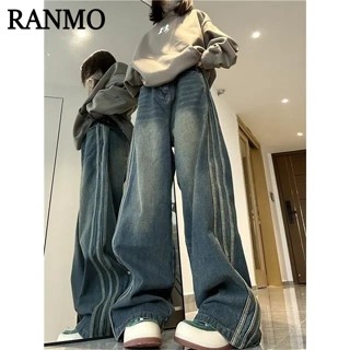 RANMO quần ống rộng quần nữ jean phong cách Retro Ống Rộng siêu đẹp 2023 MỚI A27L0F9 36Z230907