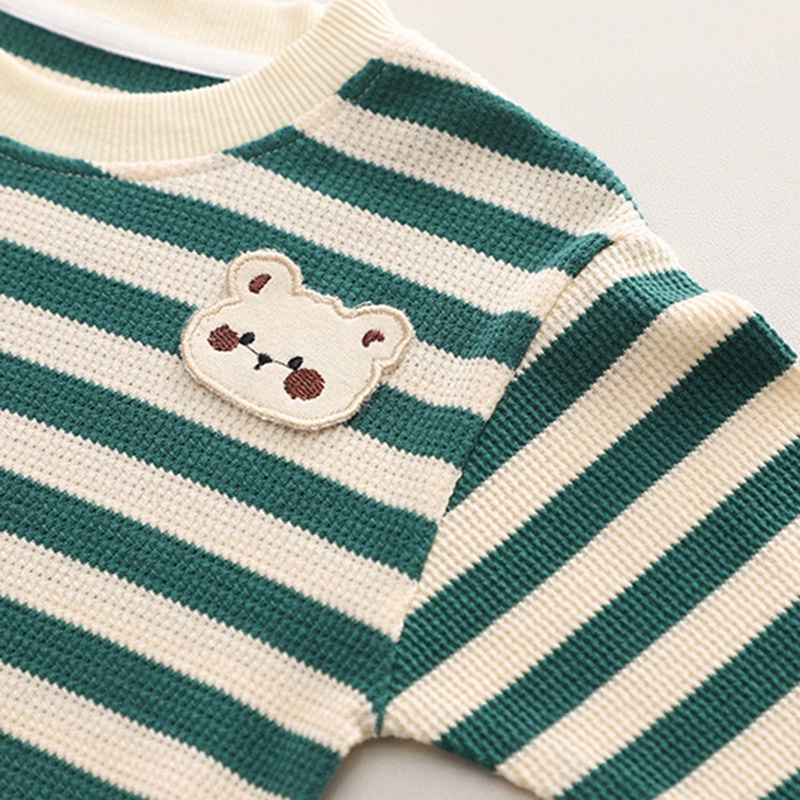 Bobora set Áo Thun Tay Dài Sọc Ngang & Quần Dài Cho Bé Gái