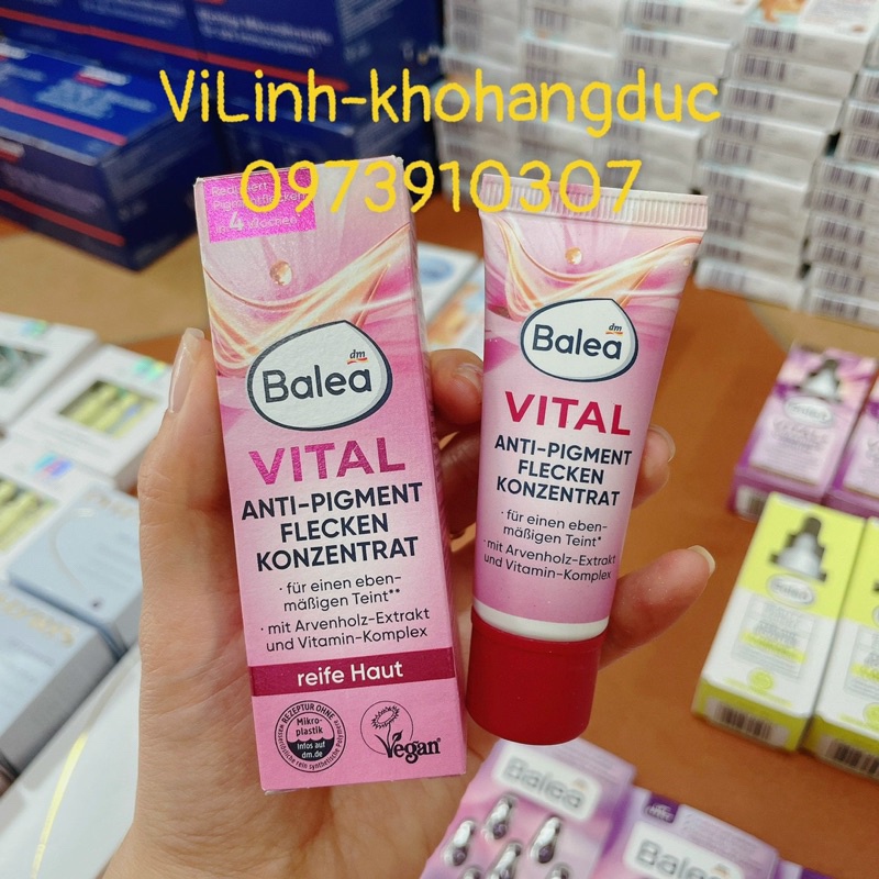 Serum và kem nám Vitamin C Balea làm sáng da, đều màu da, chống lão hoá da chai 30ml, hàng đức