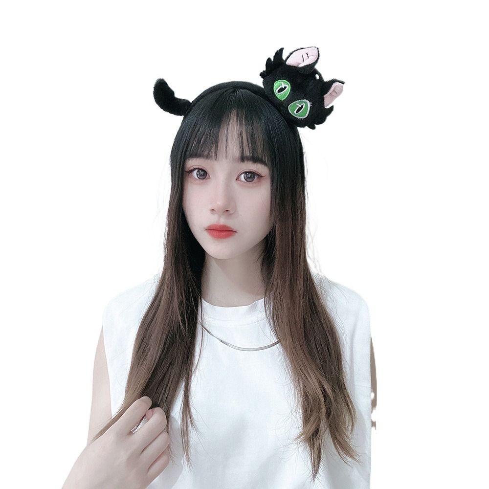 Băng Đô Cài Tóc Vải Lông Hình Mèo Hoạt Hình Sáng Tạo Phong Cách Hàn Quốc Dành Cho Bạn Nữ Chụp Ảnh
