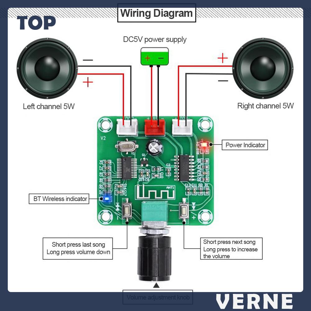 Bảng Mạch Khuếch Đại Âm Thanh pam8403 2x5w bluetooth-C5V 2 Kênh