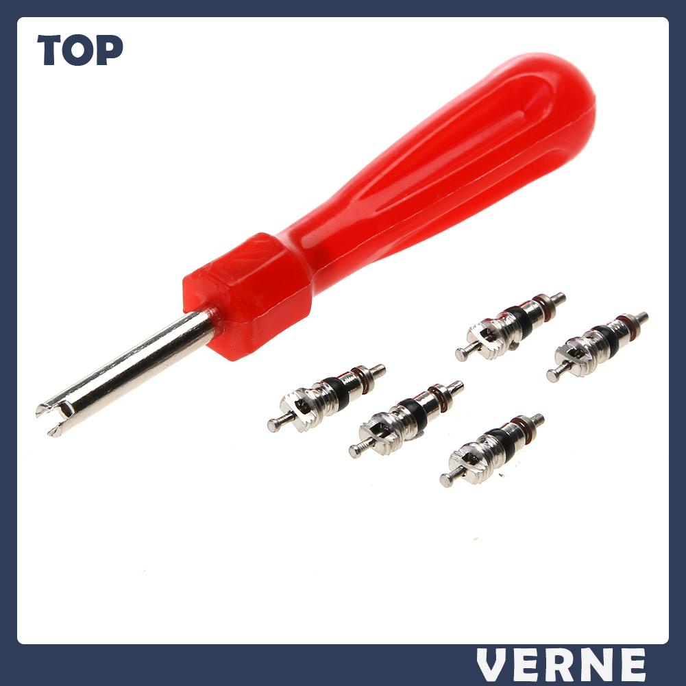 Dụng Cụ Tháo Lõi Van Bánh Xe Kèm 5 Lõi Van