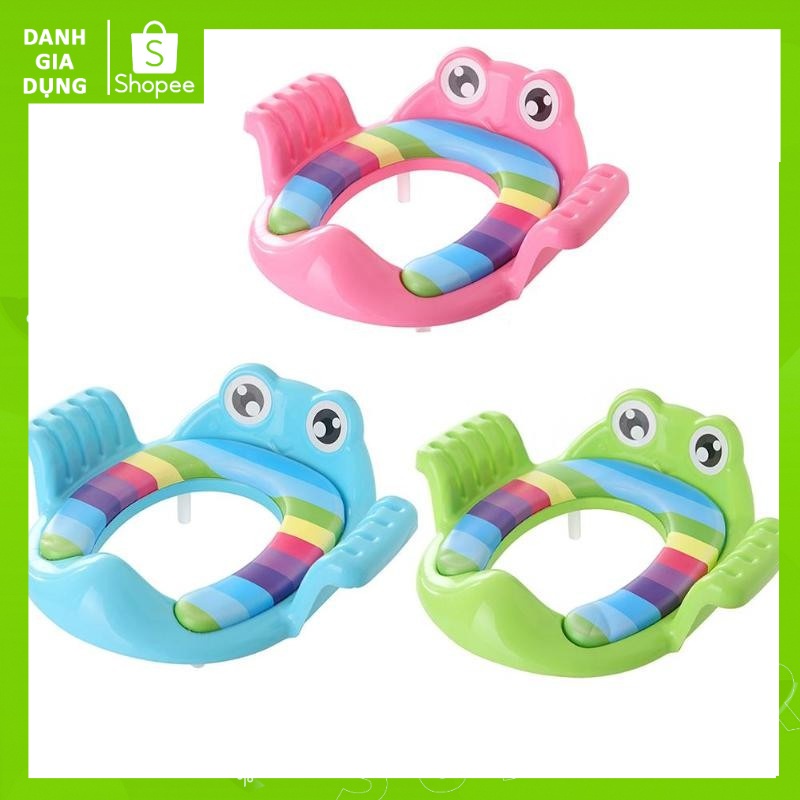 Bệ Lót Thu Gọn Bồn Cầu Hình Ếch Xinh Xắn Giúp Cho Bé Tập Luyện Đi Vệ Sinh - Danh Gia Dụng