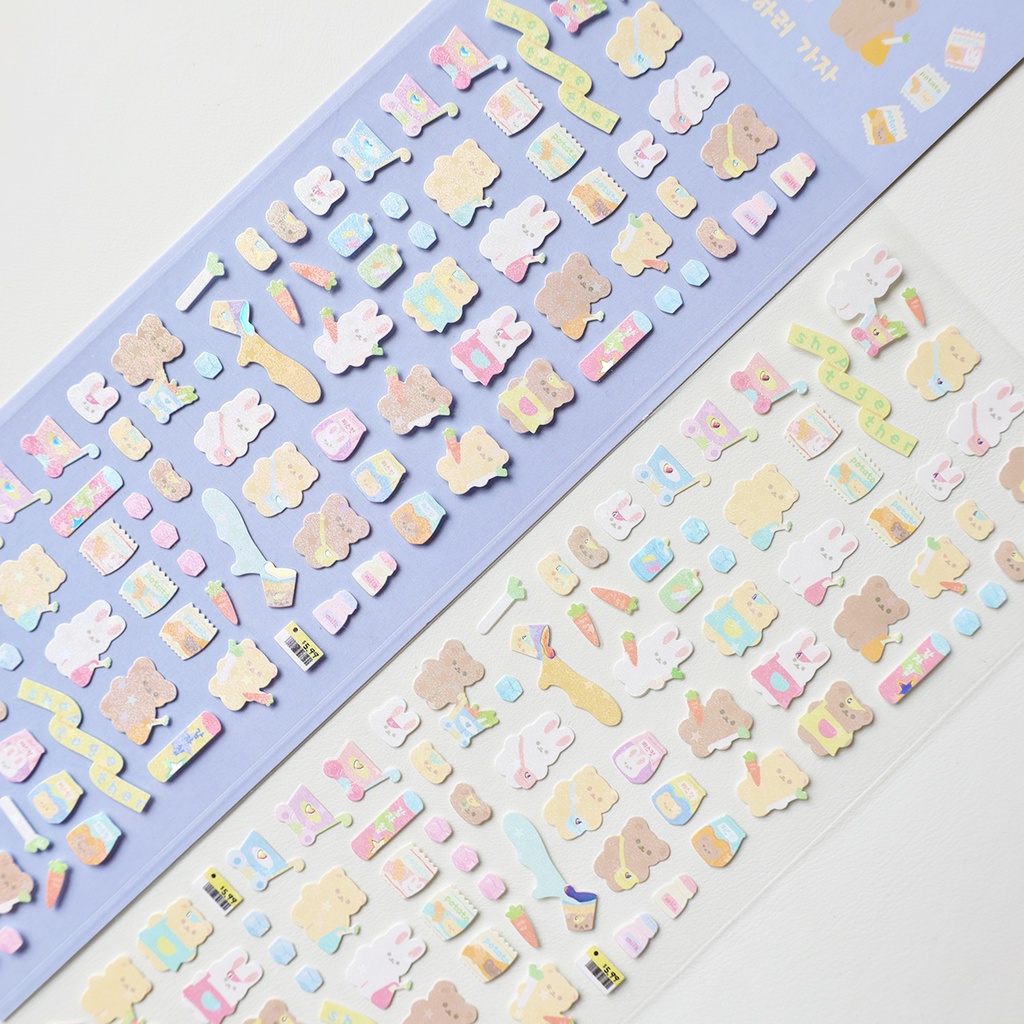 Galicici ins Nhãn Dán Hình Thỏ Và Gấu Bạc Dễ Thương Dùng Trang Trí Ảnh diy