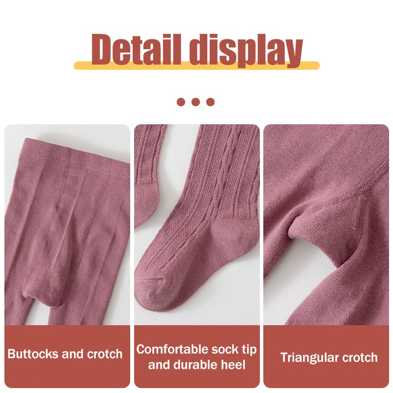 Bobora Vớ cotton Mềm Giữ Ấm Màu Trơn Cho Bé Gái