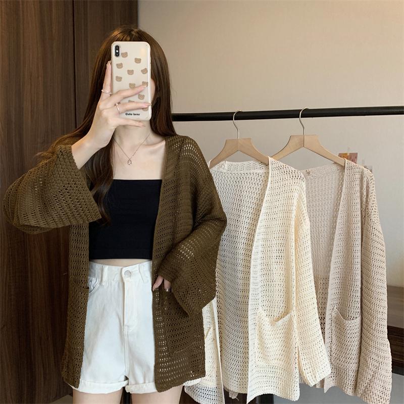 Khoác len LƯỚI QC Montoghi DÁNG DÀI PHỐI TÚI