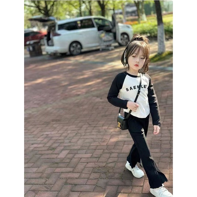 Áo Thun Dài Tay Phong Cách Hàn Quốc Thời Trang Mùa Thu Mới Cho Bé Gái