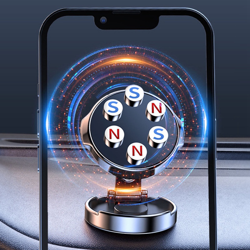 Giá Đỡ Điện Thoại Nam Châm Xoay 360 Độ Trên Xe Hơi
