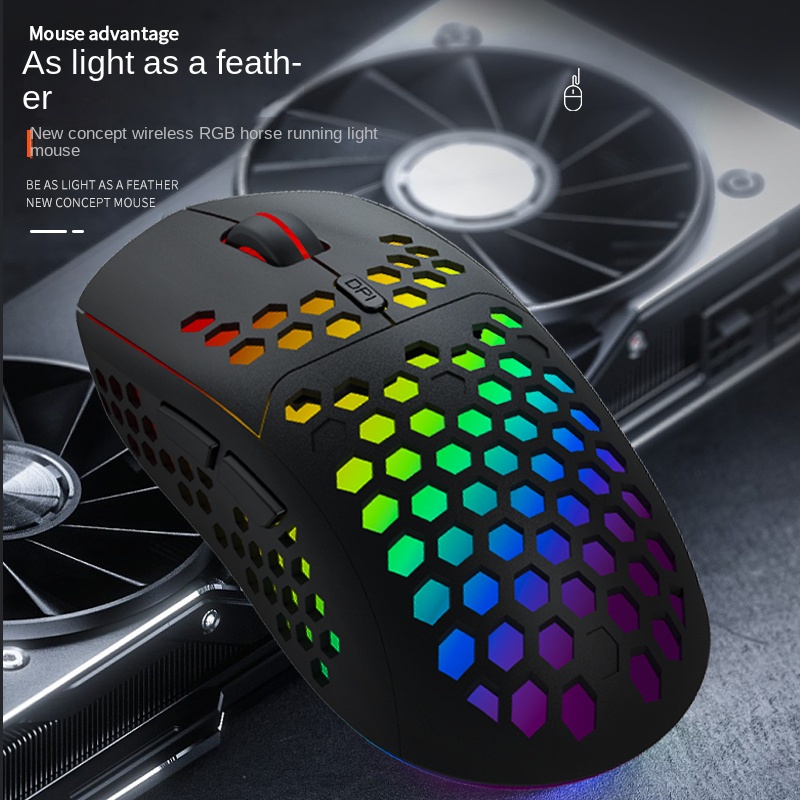 Chuột Không Dây Chơi Game bl110 2.4g Hình Tổ Ong Nhẹ Nhàng