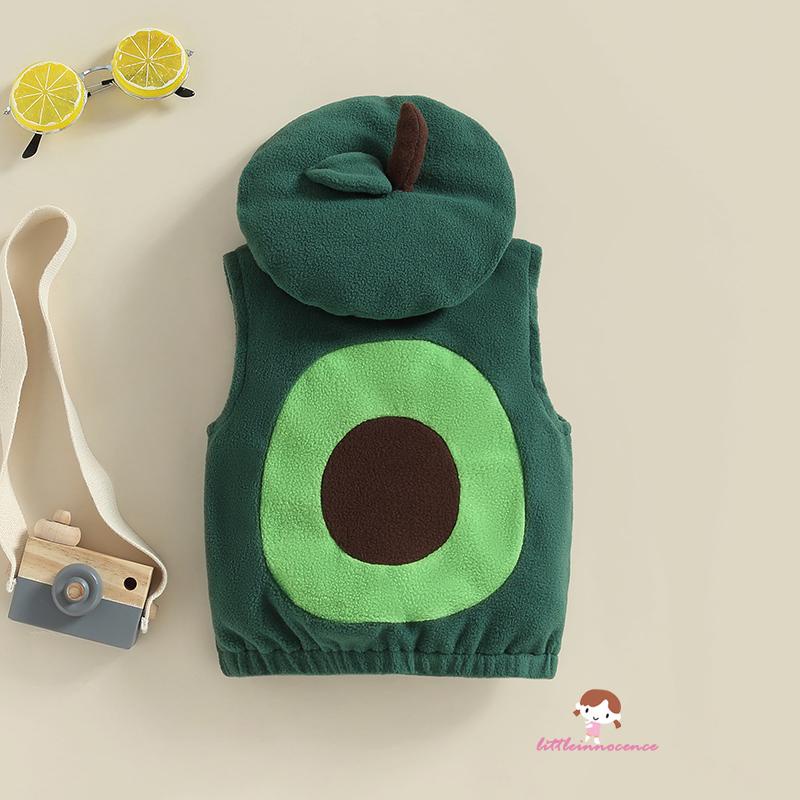 Bộ Trang Phục Hóa Trang halloween Gồm Áo Sát Nách Họa Tiết Trái Bơ + Nón Cho Bé