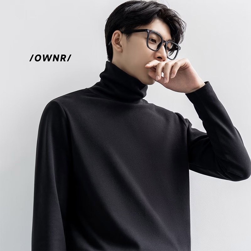 Áo thun nam LIVE GREAT tay dài cổ cao thời trang màu sắc đơn giản