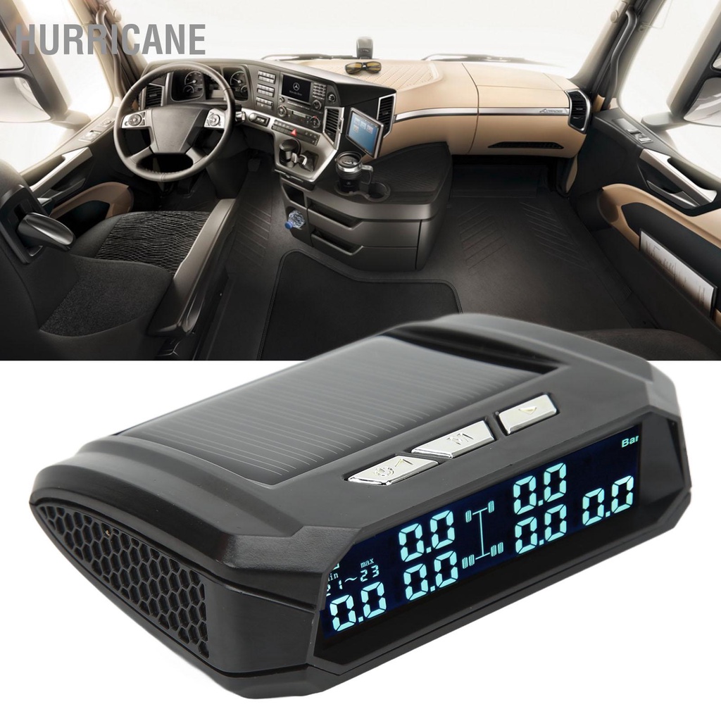 Hurricane Hệ thống giám sát áp suất lốp xe tải 6 bánh Màn hình TPMS năng lượng mặt trời không dây với cảm biến cho nhẹ RV