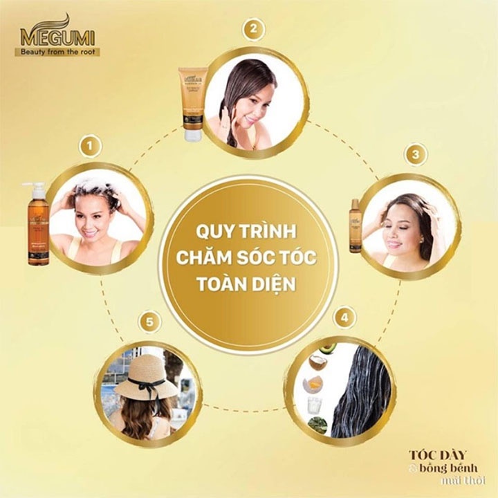 Hộp 5 Gói Dầu Gội 50 Megumi Giảm Rụng Tóc Cho Tóc Yếu Hair Fall Control Shampoo 7ml/gói