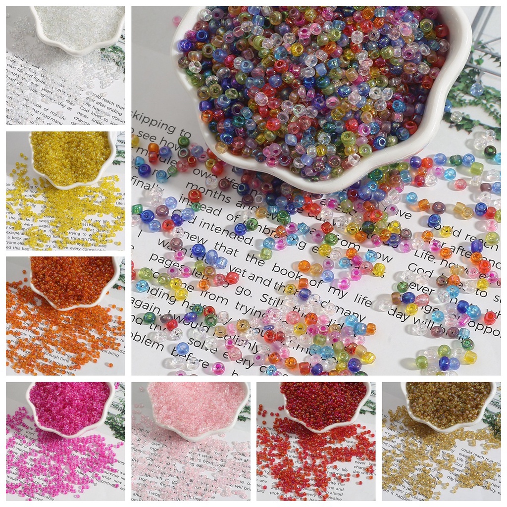 Set 250 / 500 Hạt Thủy Tinh Mạ Màu Sắc 2mm / 3mm Làm Trang Sức Thủ Công diy