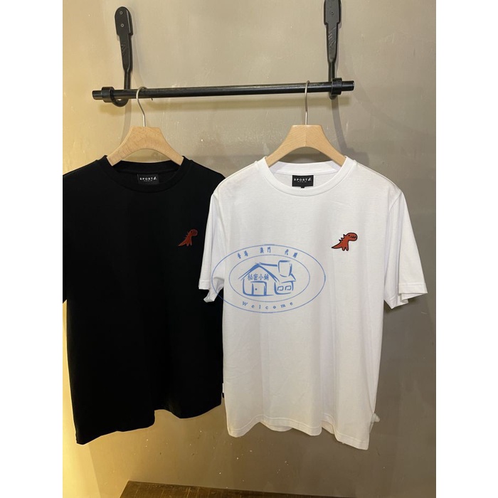 Agnes b.sport Khủng Long Nhỏ In logo Tất Cả Trận Đấu Tay Ngắn Cổ Tròn Đơn Giản Cotton Rời Nam Nữ Áo 