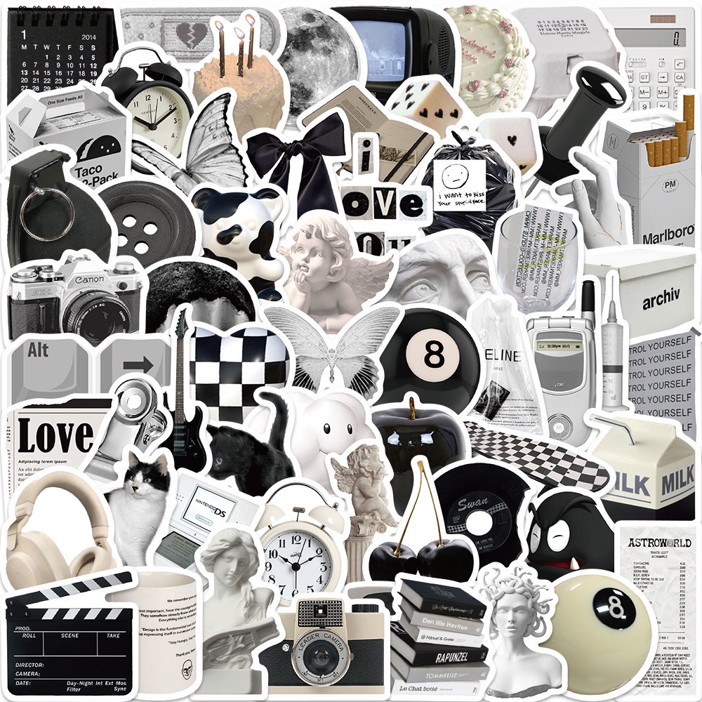 Set 61 Tấm Sticker Dán Trang Trí laptop / Điện Thoại Chống Nước