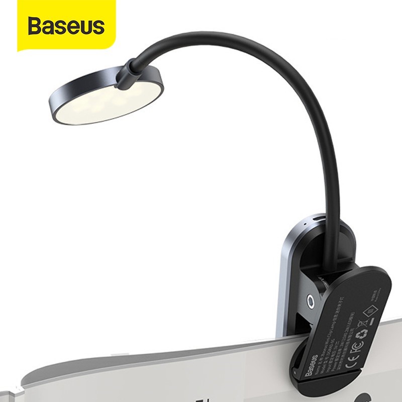 Đèn LED nhỏ Baseus kẹp thành bàn/sách vở không dây cảm ứng sạc USB để đọc sách vào ban đêm