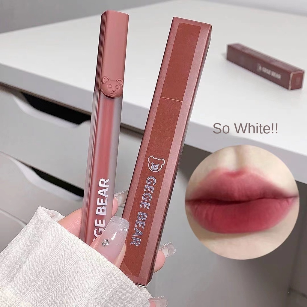 Ge bear Son Môi Màu Nhung Lì Chống Nước Lâu Trôi Không Dễ Phai Hình Gấu Dễ Thương