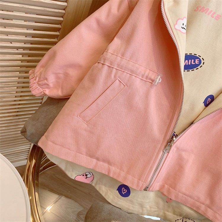 Áo Hoodie Hai Mặt In Họa Tiết Hoạt Hình Thời Trang Xuân Thu Cho Bé Gái 2-9 Tuổi