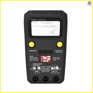 BSIDE Transistor Tester Multifunctional Digital Tester Diode Resistor Capacitance Inductance MOSFET NPN PNP Triac MOS Detector with Test Clip