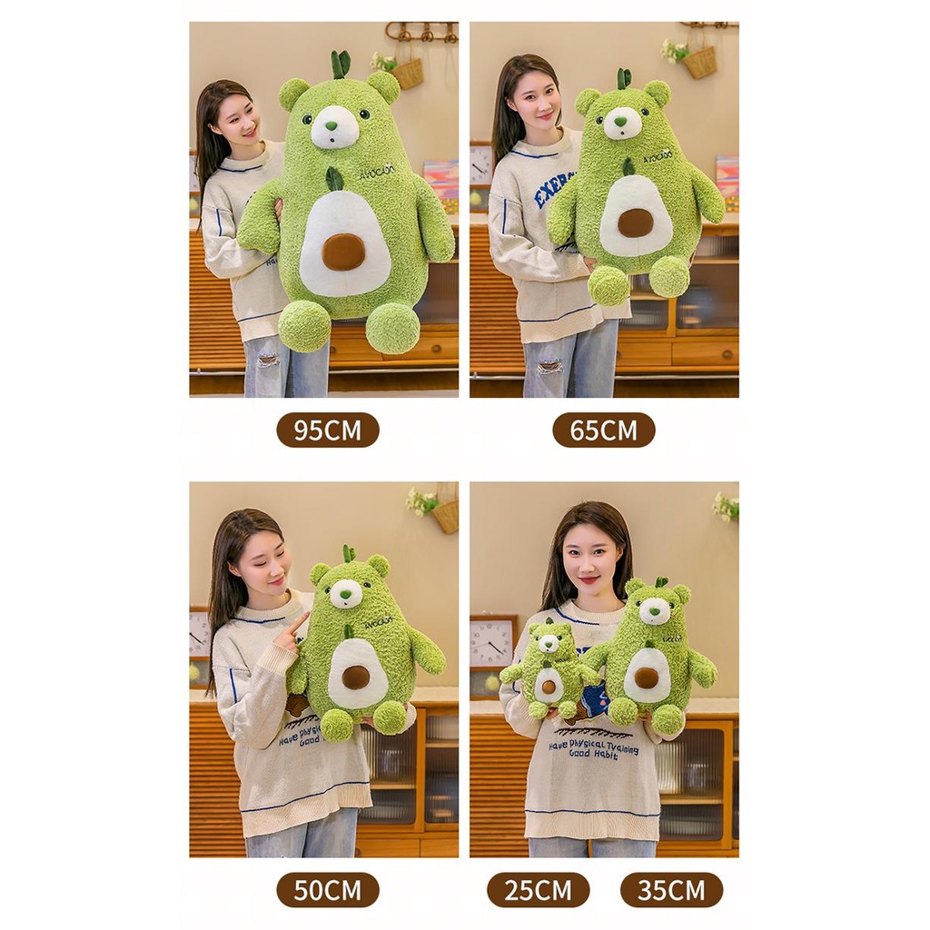 Gối Ôm Nhồi Bông Mềm Mại Hình Trái Bơ / Gấu Hoạt Hình Dễ Thương