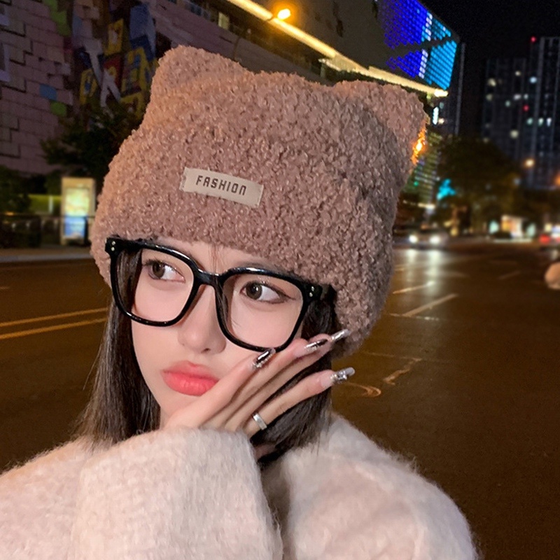 Mũ Len Dày Dặn Giữ Ấm Tai Cho Nữ