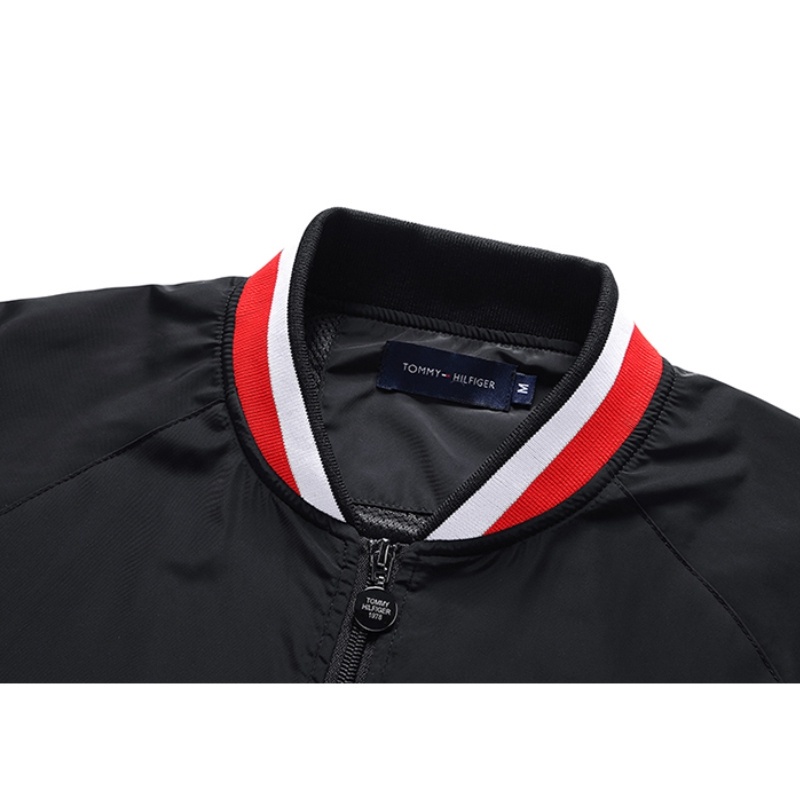 Tommy hilfiger Áo Khoác Cổ Đứng Chống Gió Thêu logo Phong Cách Doanh Nhân Cho Nam