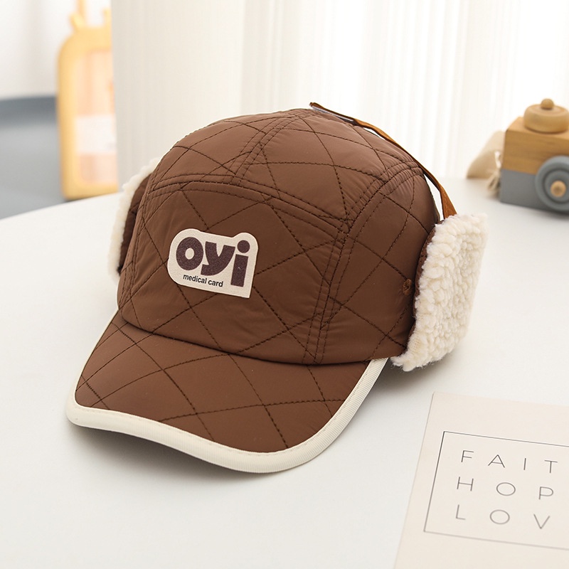 Mũ Lưỡi Trai Hình Viên Kim Cương Bảo Vệ Tai Thời Trang Thu Đông Cho Bé 2-5 Tuổi