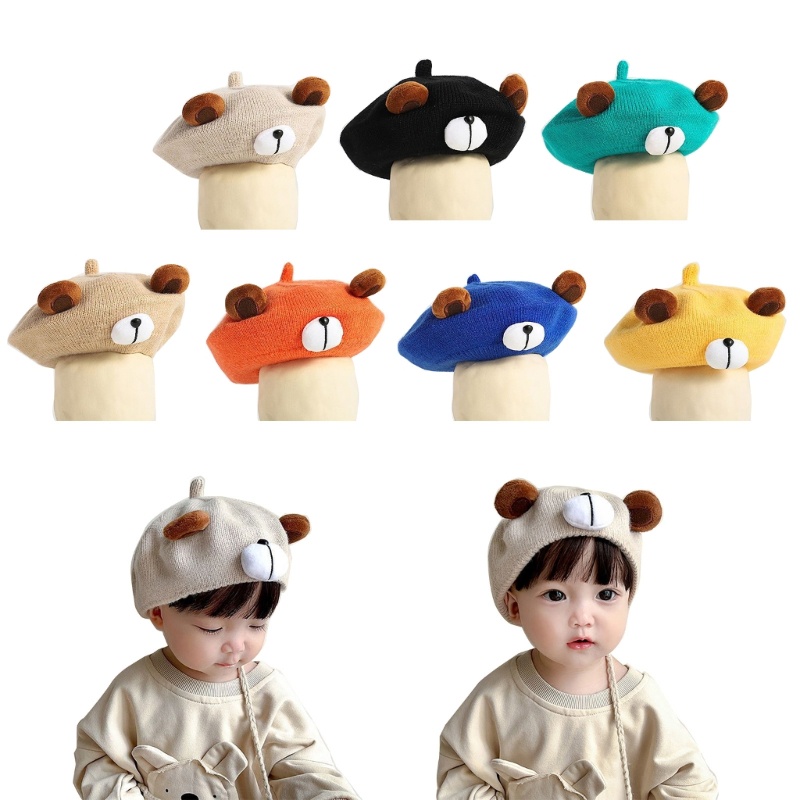 Mũ Len Hình Gấu Dễ Thương Cho Bé Từ 6 Tháng Đến 3 Tuổi