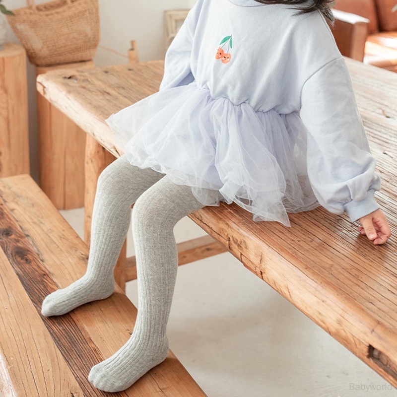 Quần Tất cotton Màu Trơn Dễ Thương Cho Bé Gái