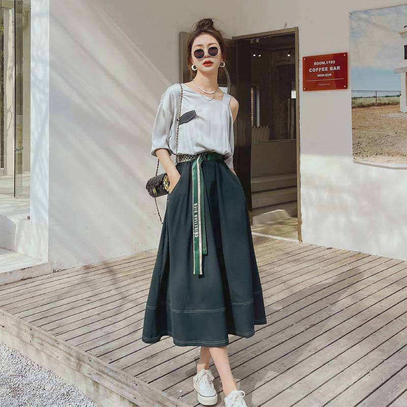 Niche Đầm Hở Vai Phối Màu Tương Phản Thời Trang Mùa Hè 2023 Phong Cách retro Cao Cấp Cho Nữ