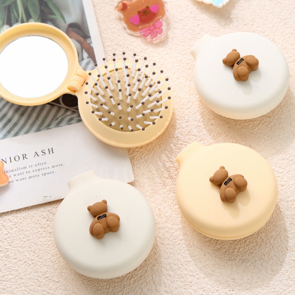 Lược Chải Tóc mini Chống Tĩnh Điện Hình Gấu Hoạt Hình Dễ Thương Cho Bé Gái