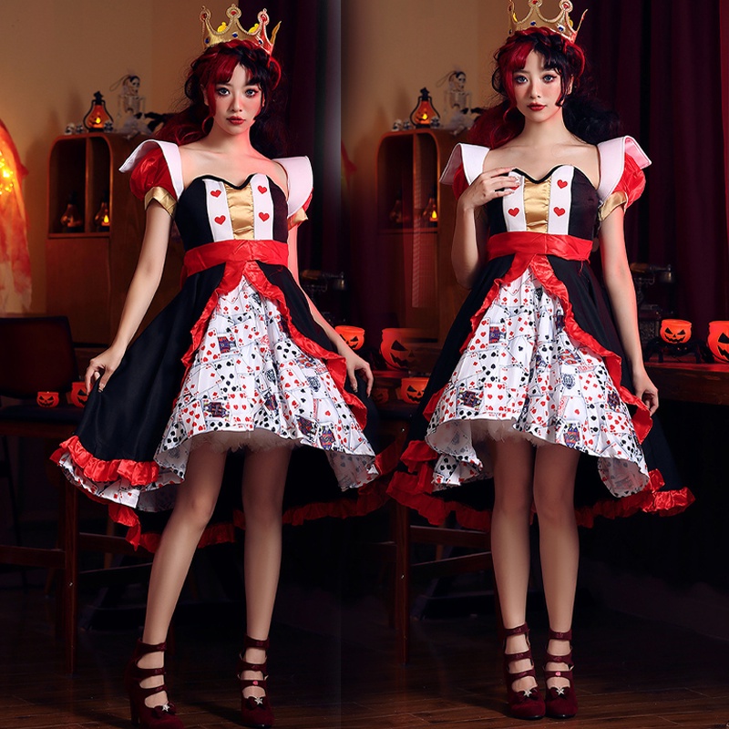 Alice Bộ Đồ Hóa Trang Nữ Hoàng Màu Đỏ Quyến Rũ Cho Nữ Dịp halloween