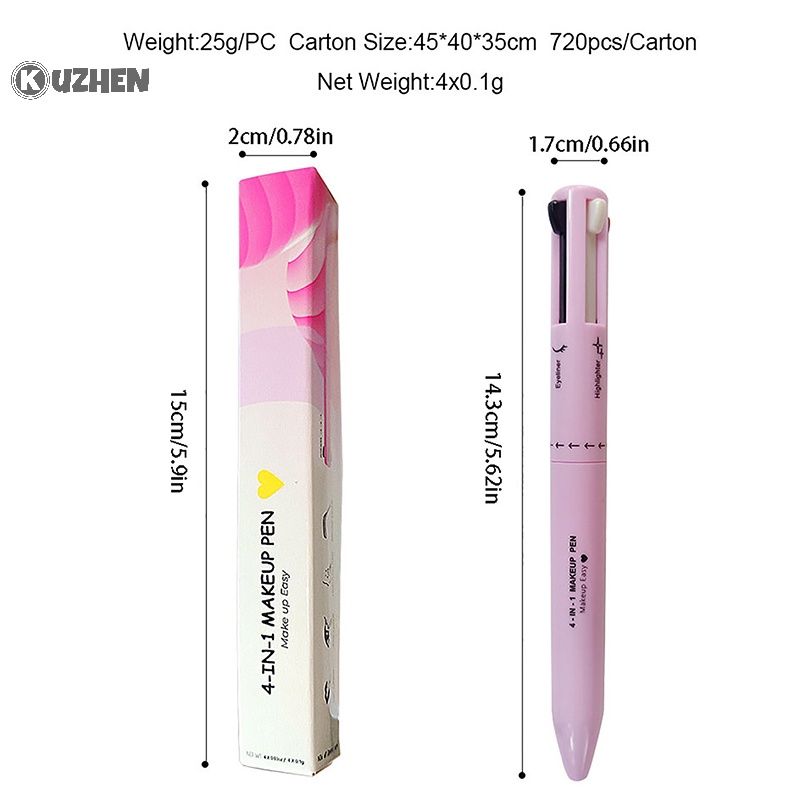 Kuzhen Bút Kẻ Mắt / Môi / Lông Mày 4 Trong 1 Không Thấm Nước Và Mồ Hôi Dễ Lên Màu