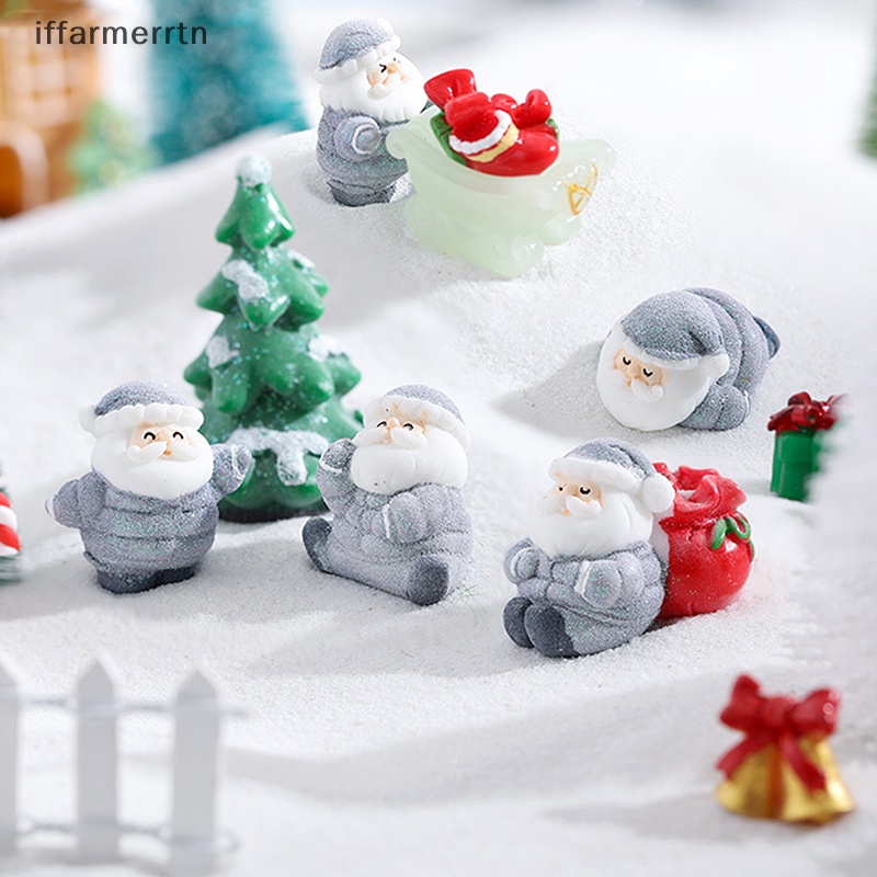 Đồ trang trí Ông Già Noel mini Bằng Nhựa resin Trang Trí Tiểu Cảnh Dịp Giáng Sinh