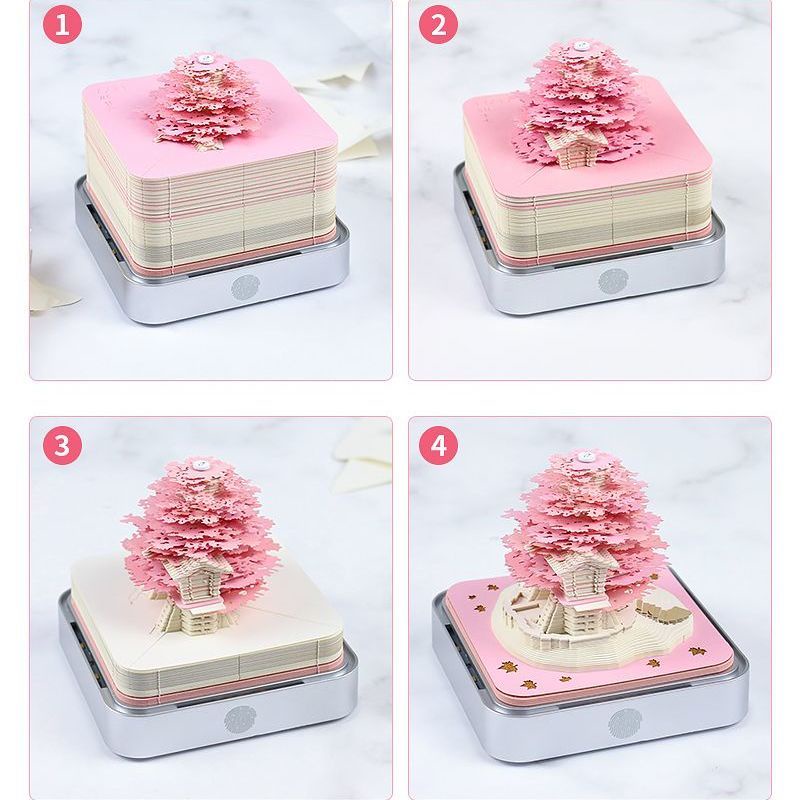 Lịch 3d 24 Tờ Ghi Chú Hình Ngôi Nhà Trên Cây Xinh Xắn