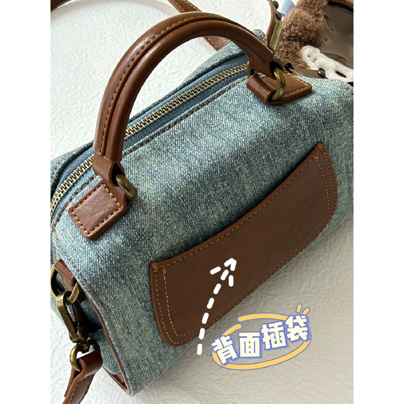 Túi Đeo Vai Vải denim Mẫu Mới 2023 Phong Cách retro Mùa Thu Đông Cho Nữ