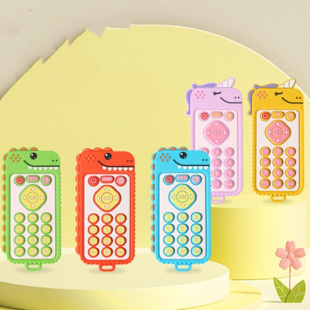 Mmluck Đồ Chơi Gặm Nướu Cho Bé Bằng Silicon Chống Ăn Kèm Điều Khiển Từ Xa Hình Hoạt Hình