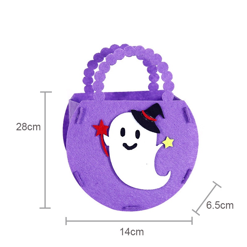 Imelon Túi tote Đựng Kẹo Hình Bí Ngô halloween Bằng Vải Không Dệt Làm Thủ Công Cho Bé