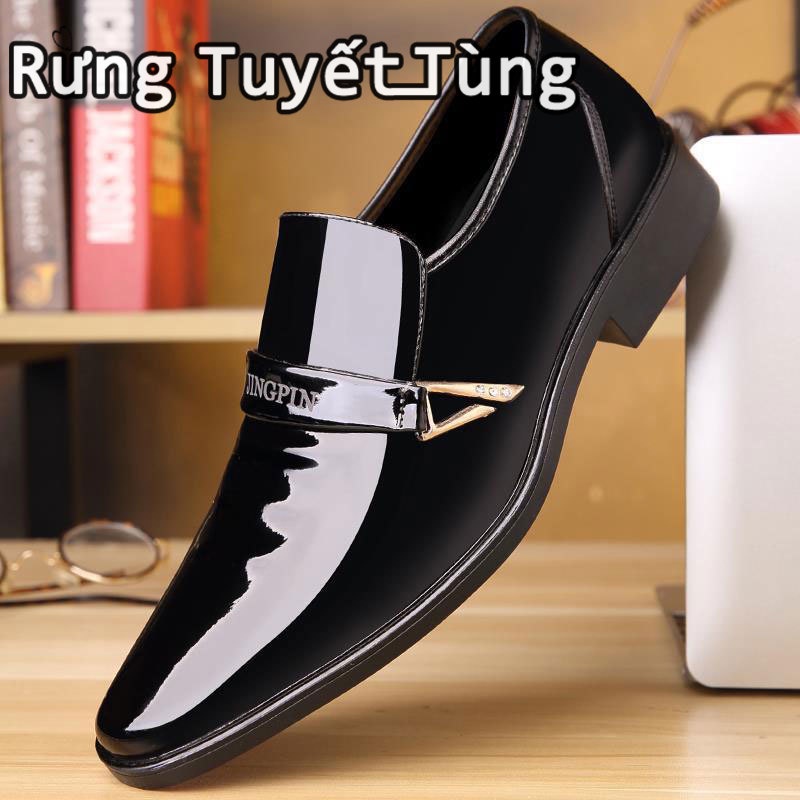 SHANMUSENLIN,Giày Da Mũi Nhọn Phong Cách Hàn Quốc Sang Trọng Cho Nam
