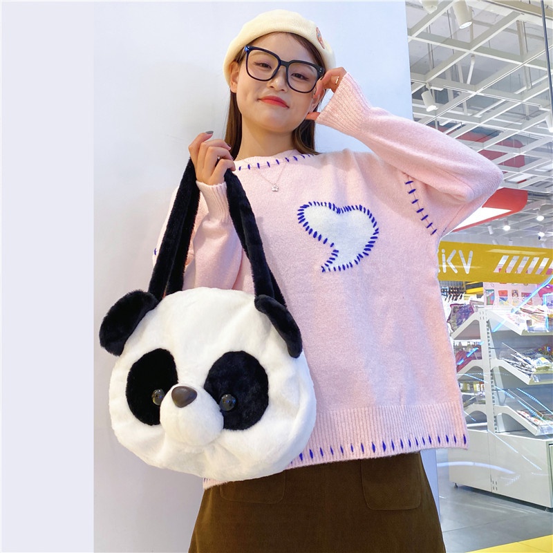 MOUSOON  Mới Túi Đeo Chéo Cỡ Lớn Hình Gấu Trúc Hoạt Hình Đáng Yêu